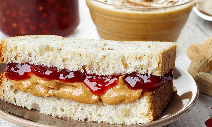 Peanut butter and sandwich 