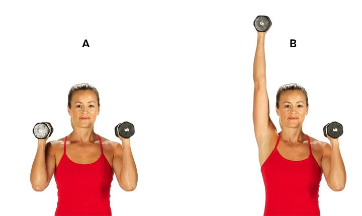 Single-Arm Press core strengthening exercise