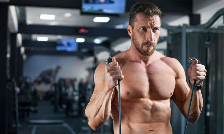 Standing Resistance Band Hammer Curl - Biceps exercises 