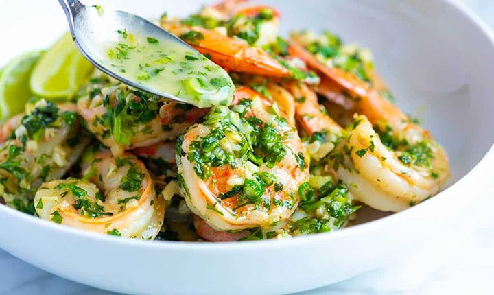Spicy Cilantro Shrimp with Honey-Lime Dipping Sauce